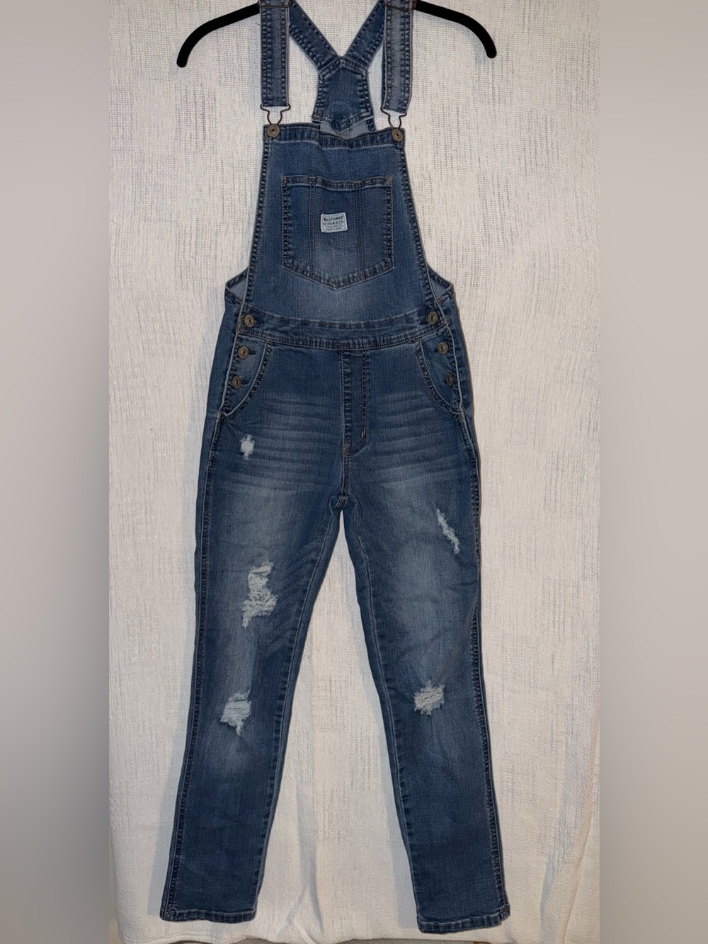 Wallflower Womens Light Blue Distressed Bibs/Overalls Women’s Size XS